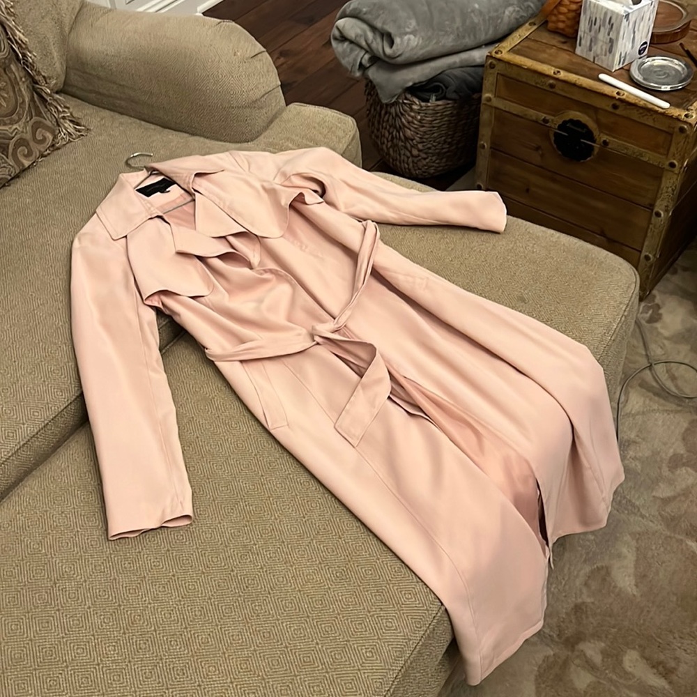 Light pink banana republic long trench coat